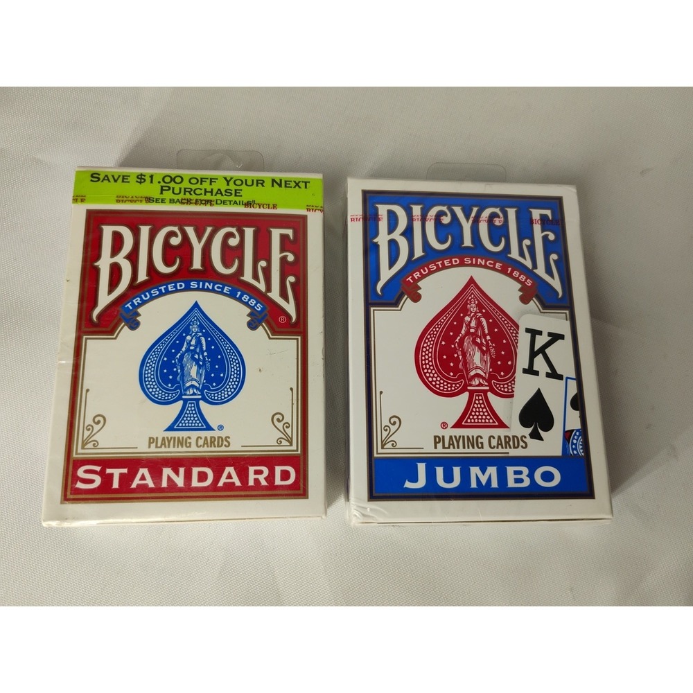 NEW Sealed Bicycle Jumbo/Standard Playing Cards Poker 1 Red & 1 Blue 2009 2014